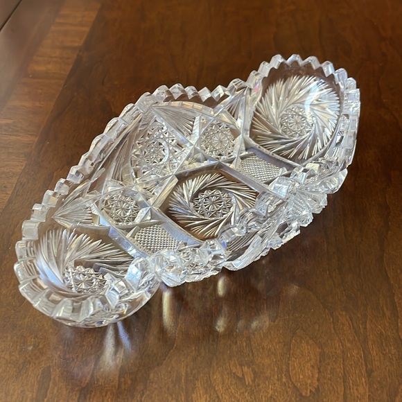 Vintage cut crystal starburst pinwheel pattern small bowl 7.5” x 3.75” - Picture 11 of 11